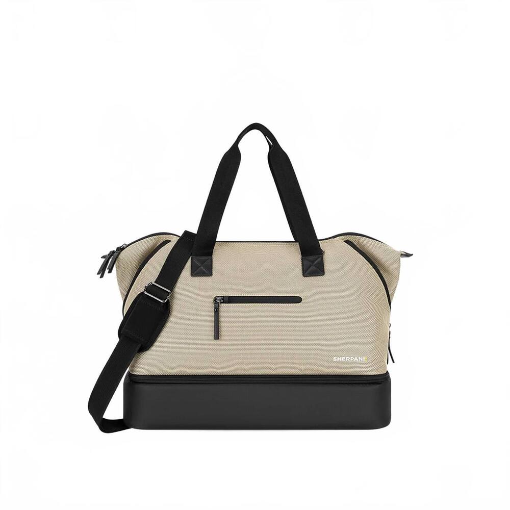NEW SHERPANI women's anti-theft weekender bag in straw beige